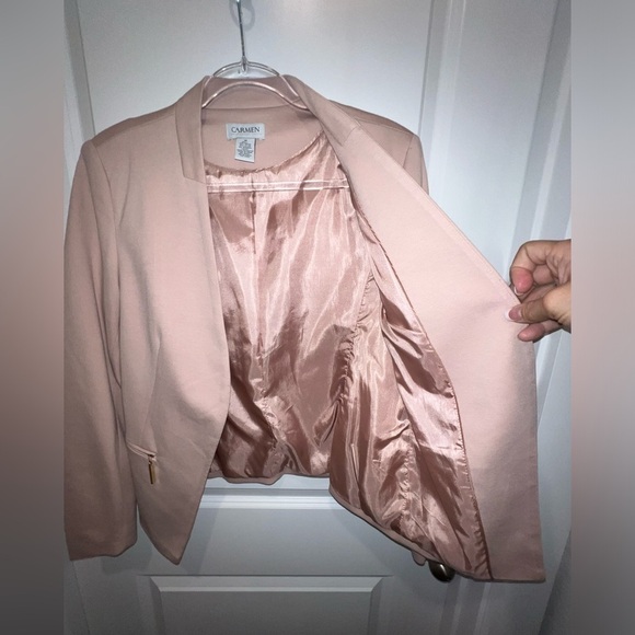 Carmen Marc Valvo Mauve Pink Blazer Size 10 - Picture 7 of 8